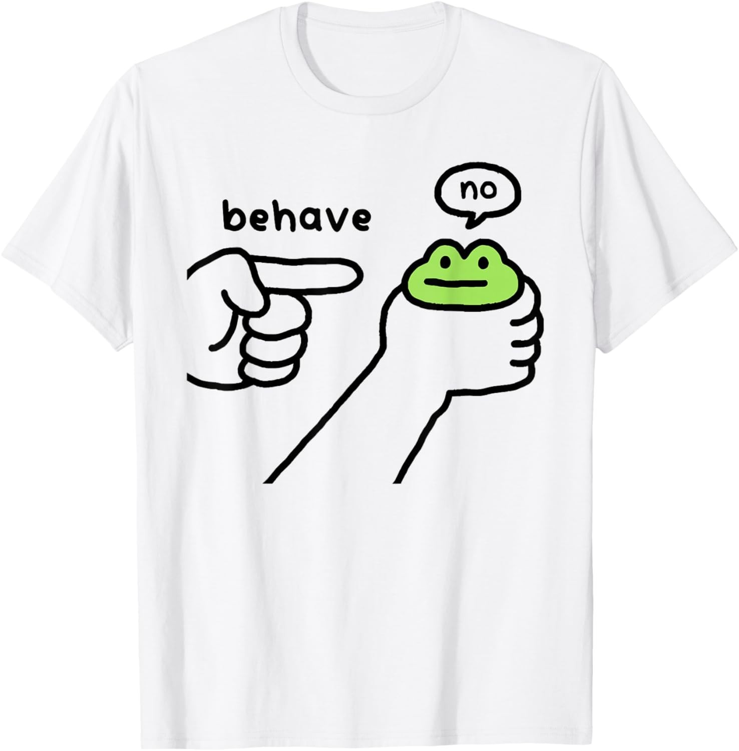 Dishonest Frog Funny Frog Meme Behave No Cartoon Design T-Shirt unisex T-Shirt