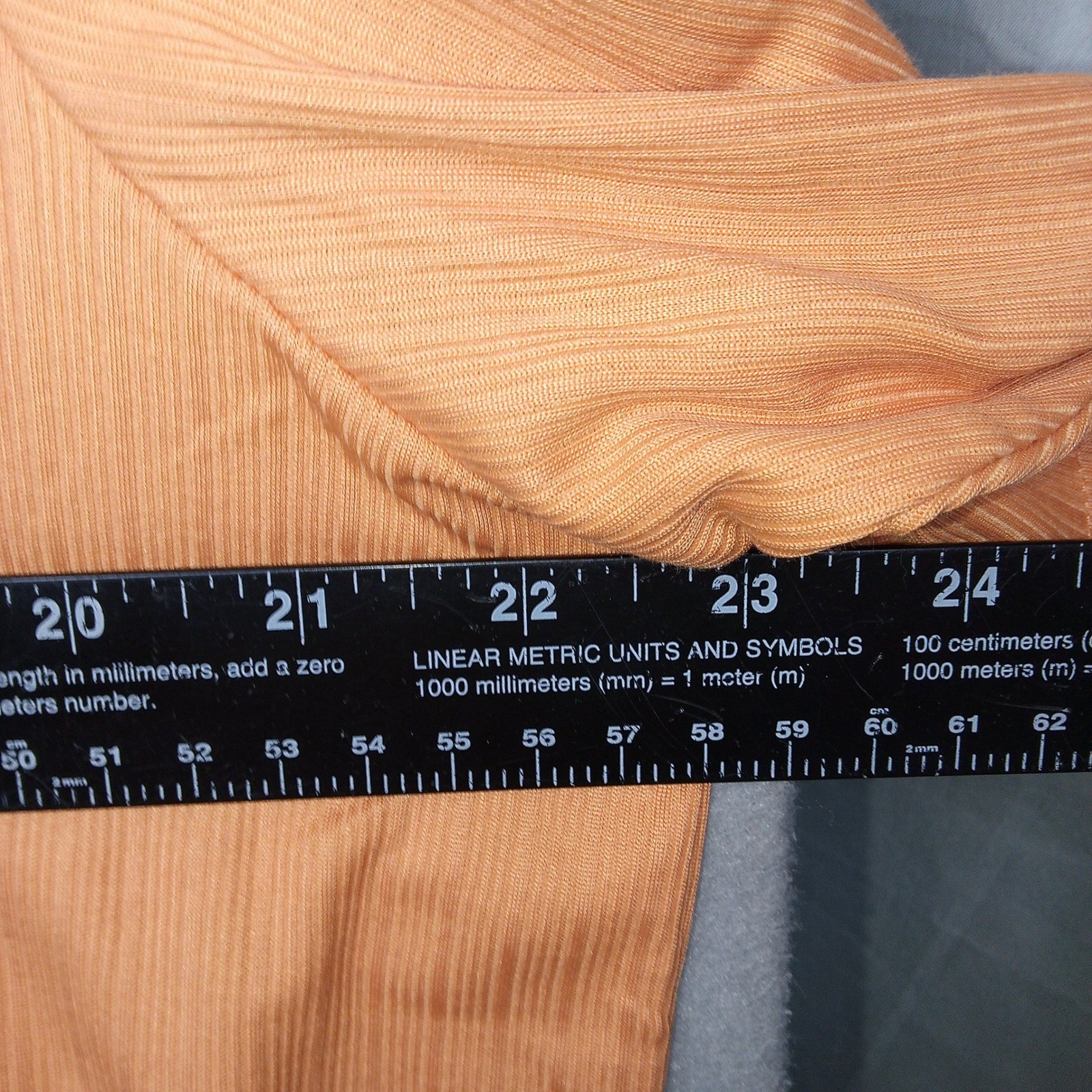 Croft & Barrow Mens Orange Ribbed Crew Neck T Shirt Easy Care Size Large