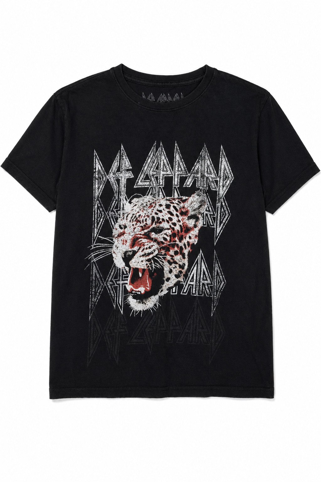 Def Leppard Leopard Graphic Band T-Shirt Black 2021 Licensed Rock Tee L