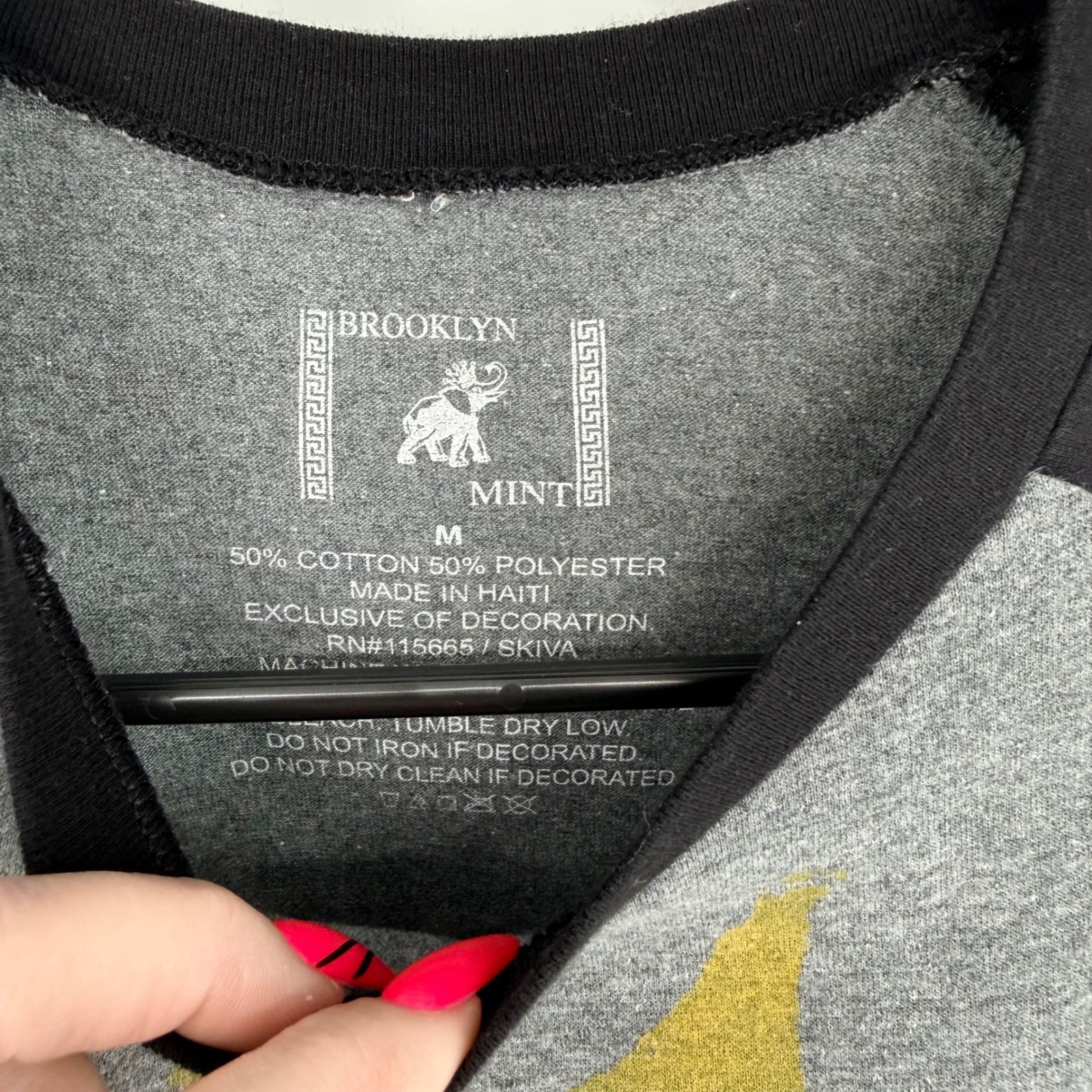 Brooklyn Mint Notorious BIG Graphic Baseball Tee Shirt Medium Gray Black