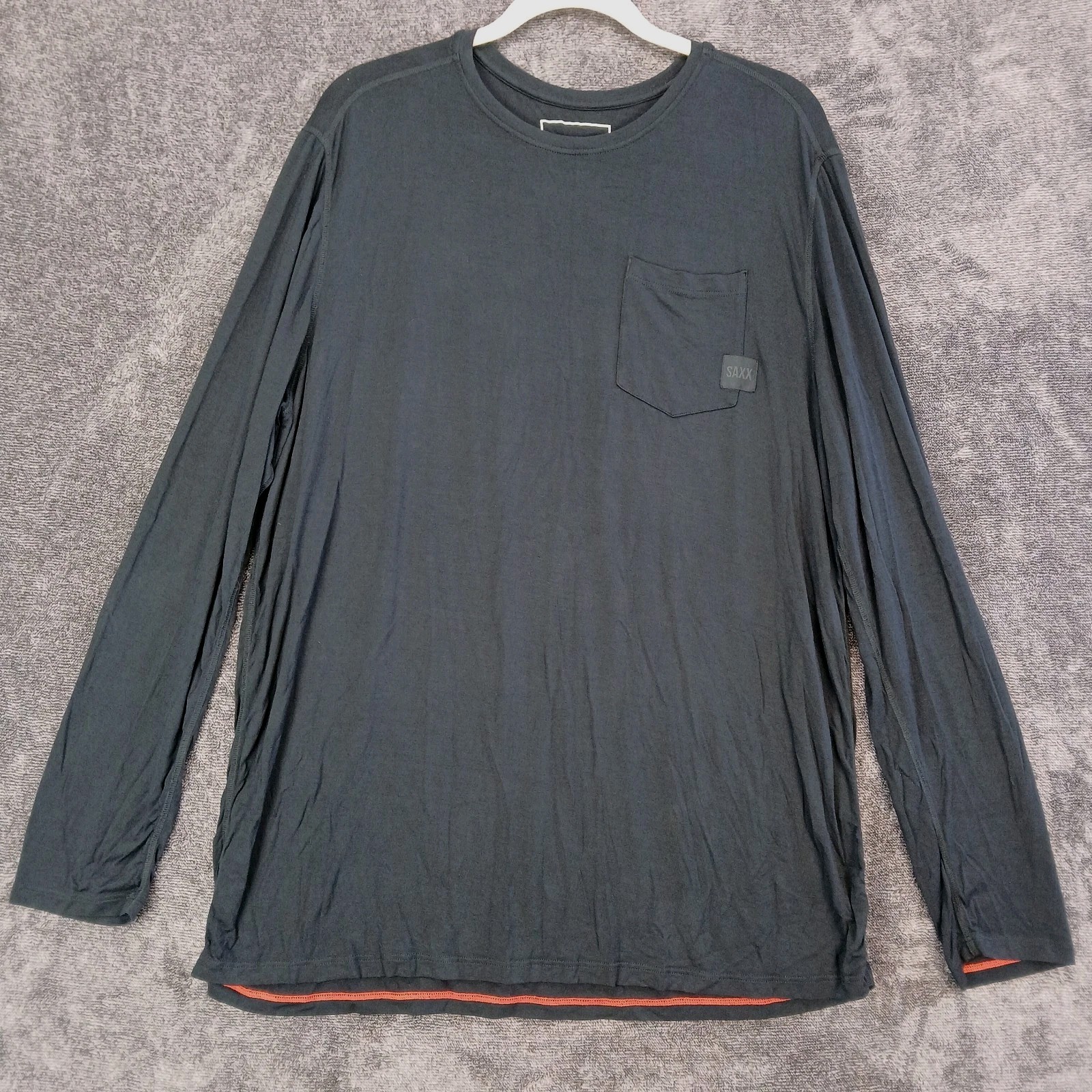 Saxx Sleepwalker Pocket Tee Shirt Mens XL Black Soft Stretch Loungewear Modal
