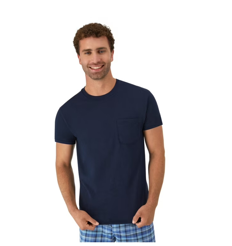 6 Pack Hanes Men’s Value Pack Assorted Pocket T-Shirt Undershirts Size S – 3XL