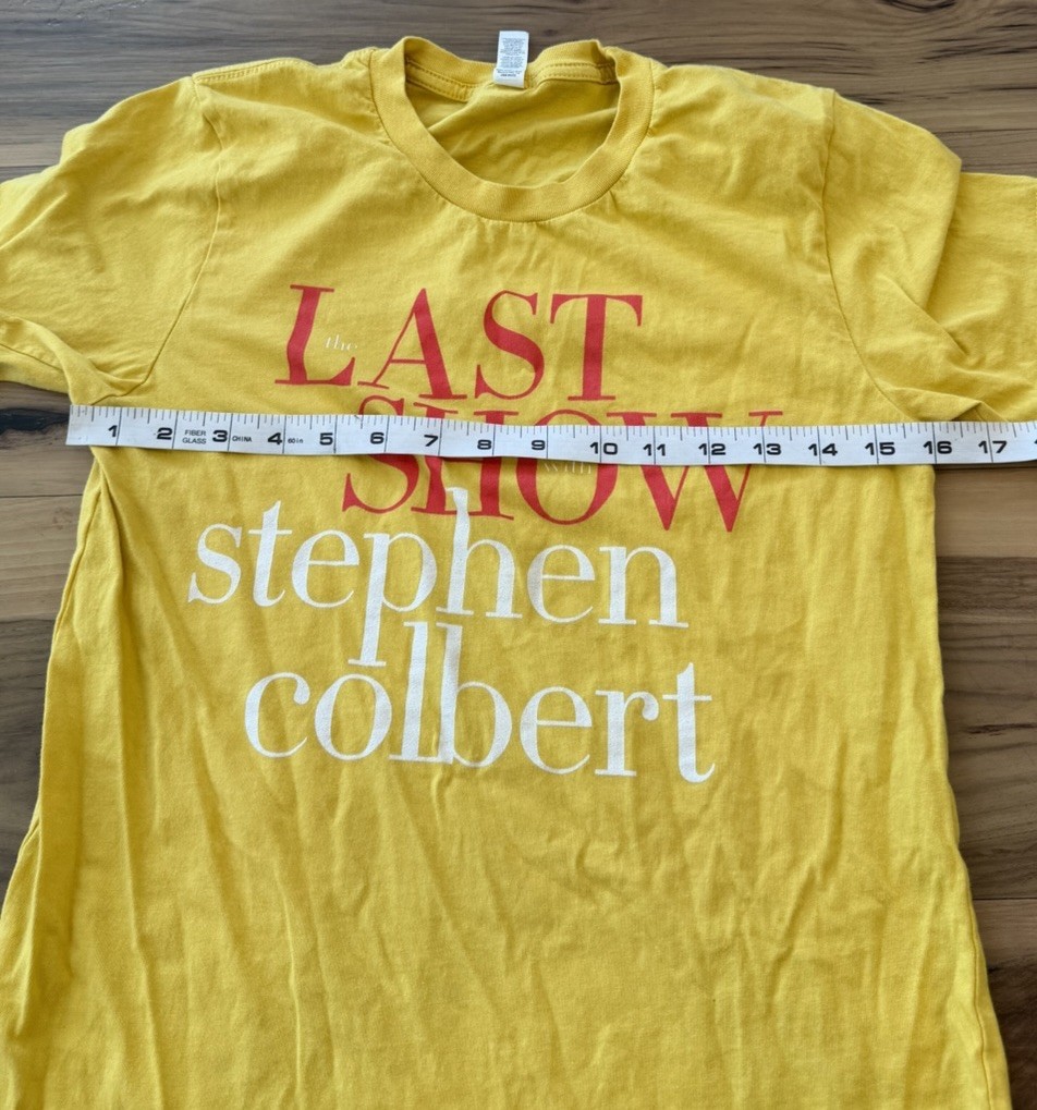 The Last Show With Stephen Colbert Yellow T-Shirt Bella Canvas Small TV Show