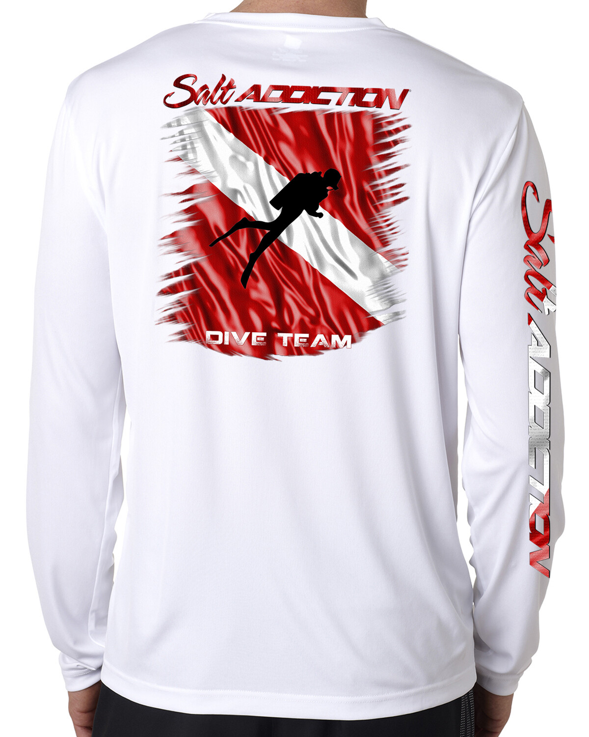 Salt Addiction t shirt long sleeve microfiber dive flag scuba uv upf 50+ diving