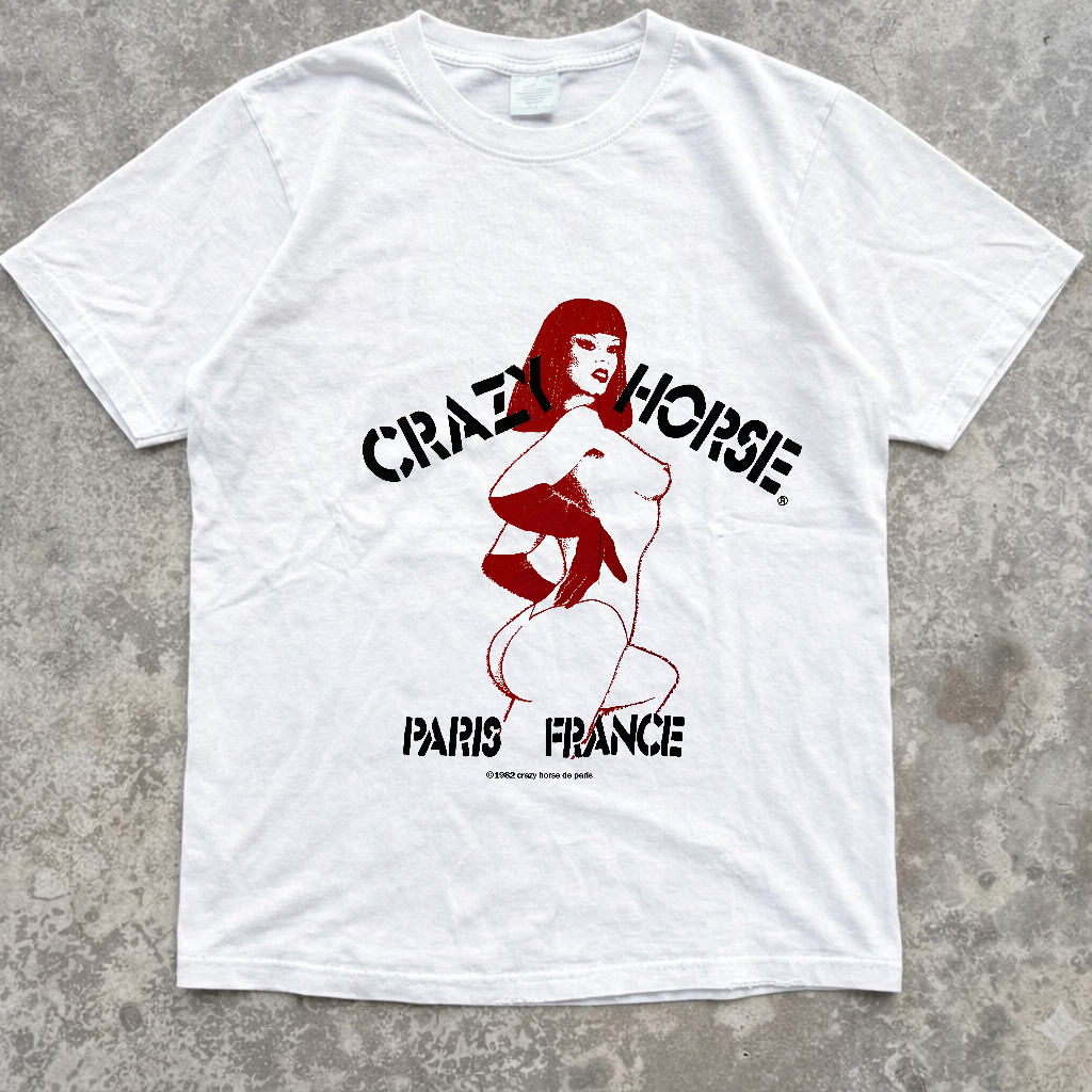 Vintage 80s Crazy Horse de Paris T-Shirt – Dance, Theatre, Cabaret, Rare, Ar