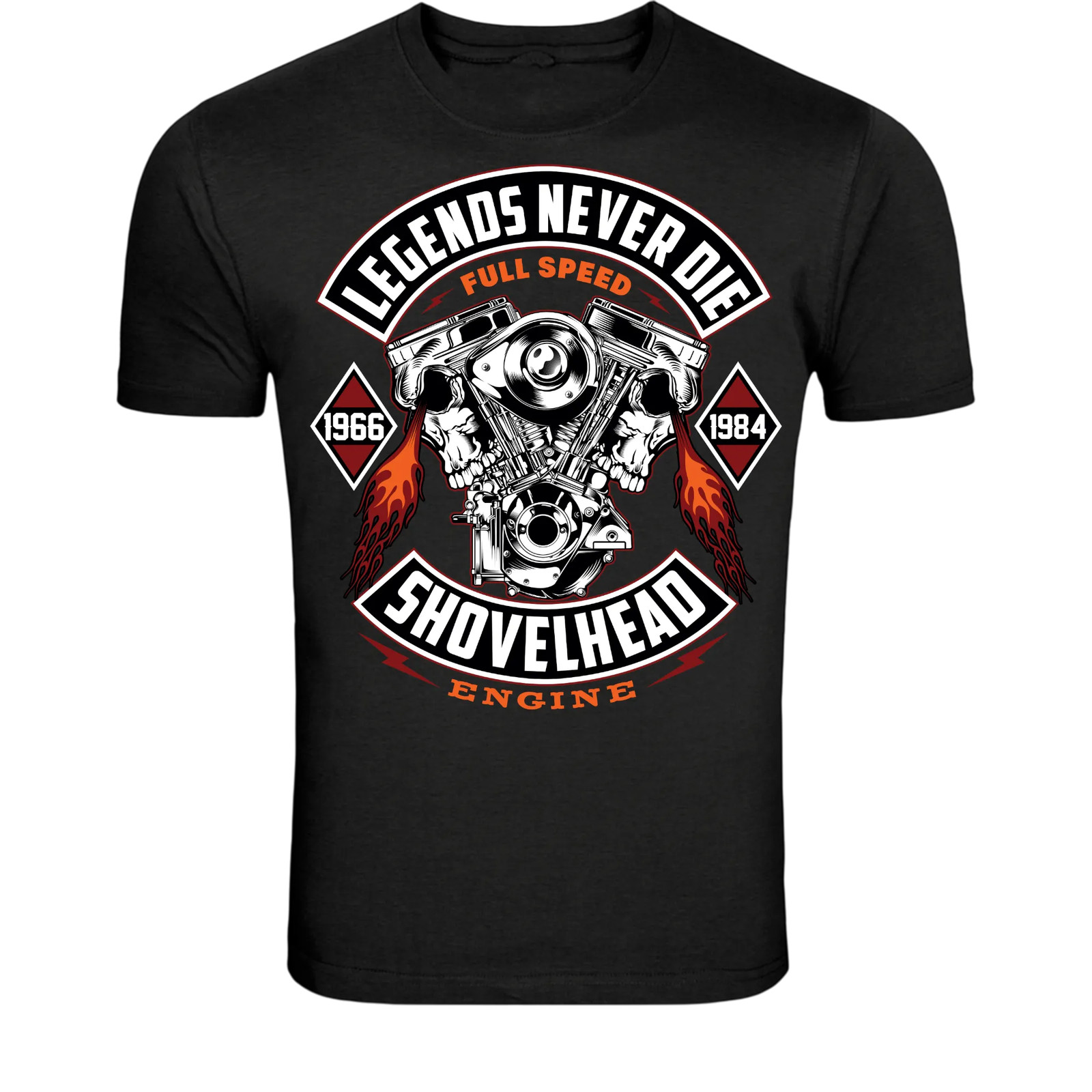 Legends Never Die Shovelhead Engine T-Shirt – Vintage Biker