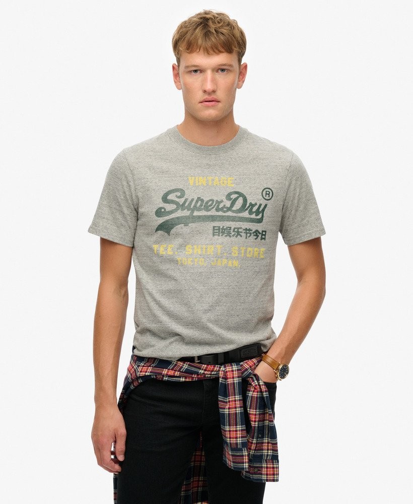 Superdry T-Shirt Short Sleeve Crew Neck Top VL Classic Relaxed Tee Blue Grey Red