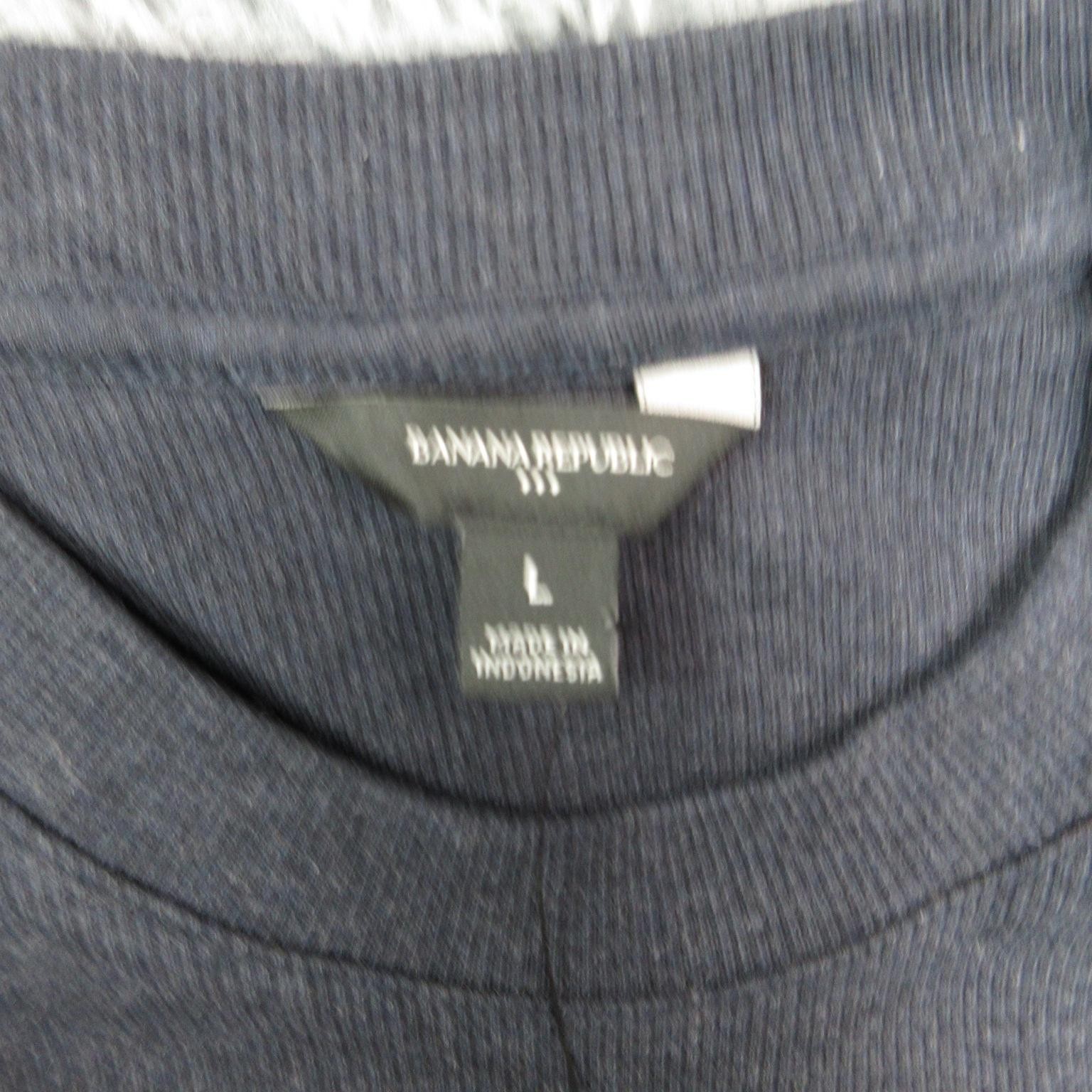 Banana Republic Shirt Mens L Blue Crew Neck Short Sleeve Cotton Spandex NWT
