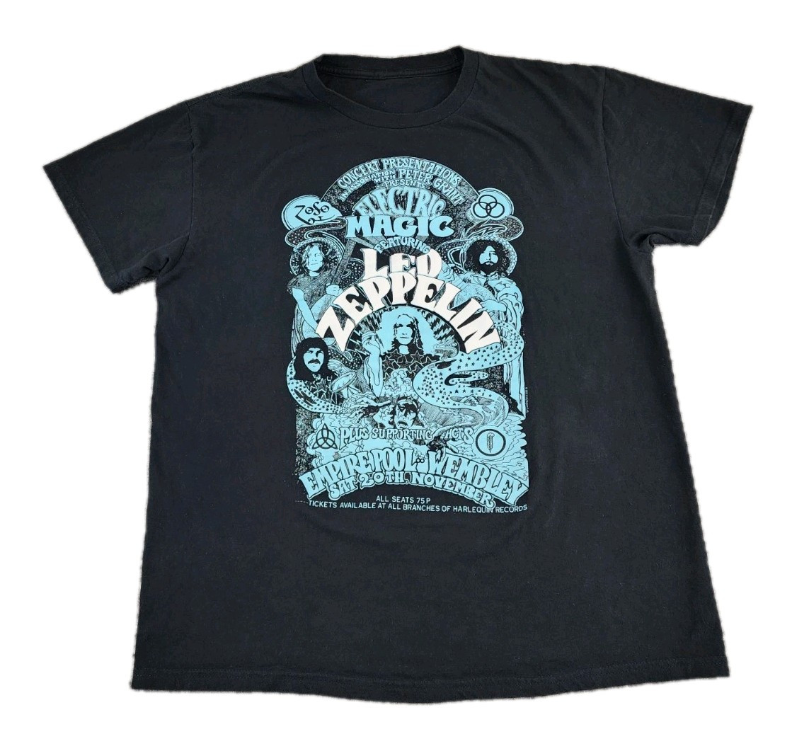 Led Zeppelin Shirt Mens Large Electric Magic Wembley Empire Pool Rock Adult A42