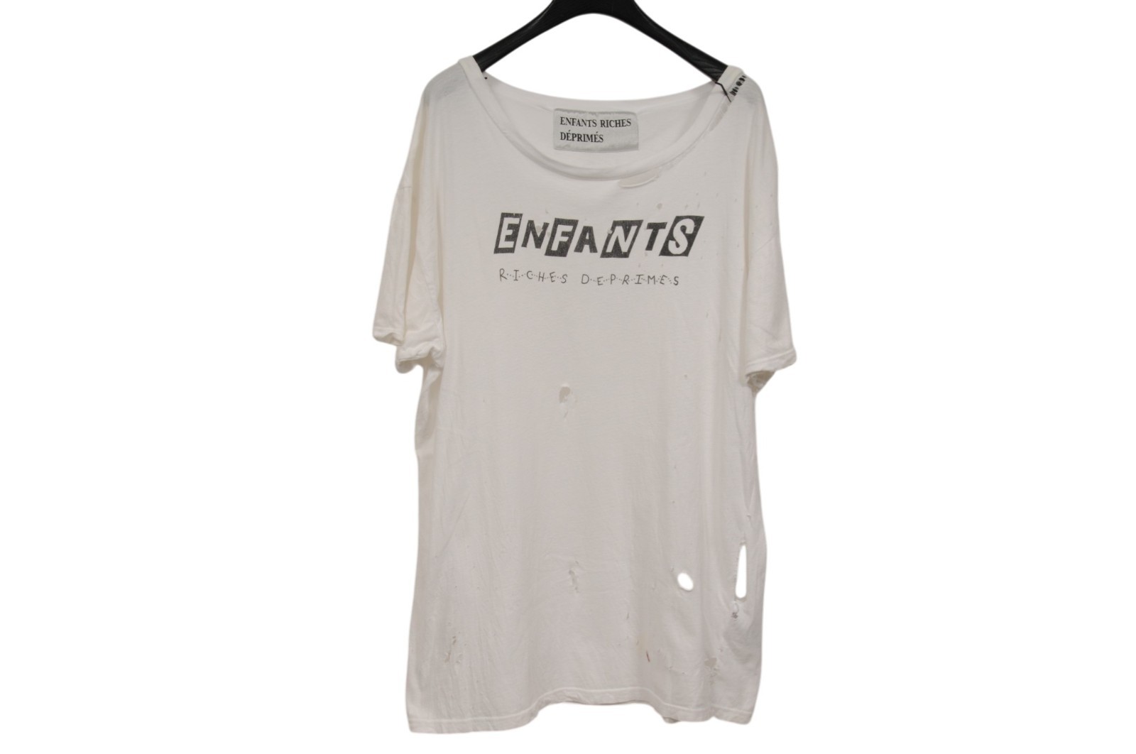Enfants Riches Deprimes Ska Logo T Shirt Size XL White Black Cotton Distressed