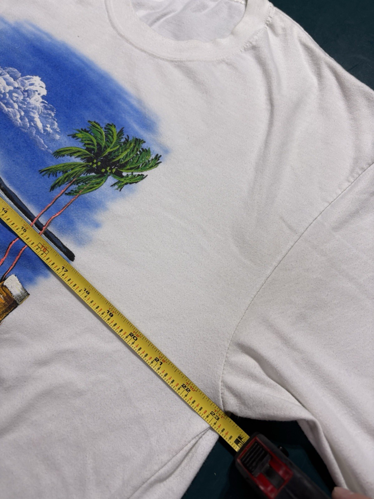 Vintage Philippines Dibuho Hand Painted T Shirt Mens XL Taal Volcano Graphic 90s