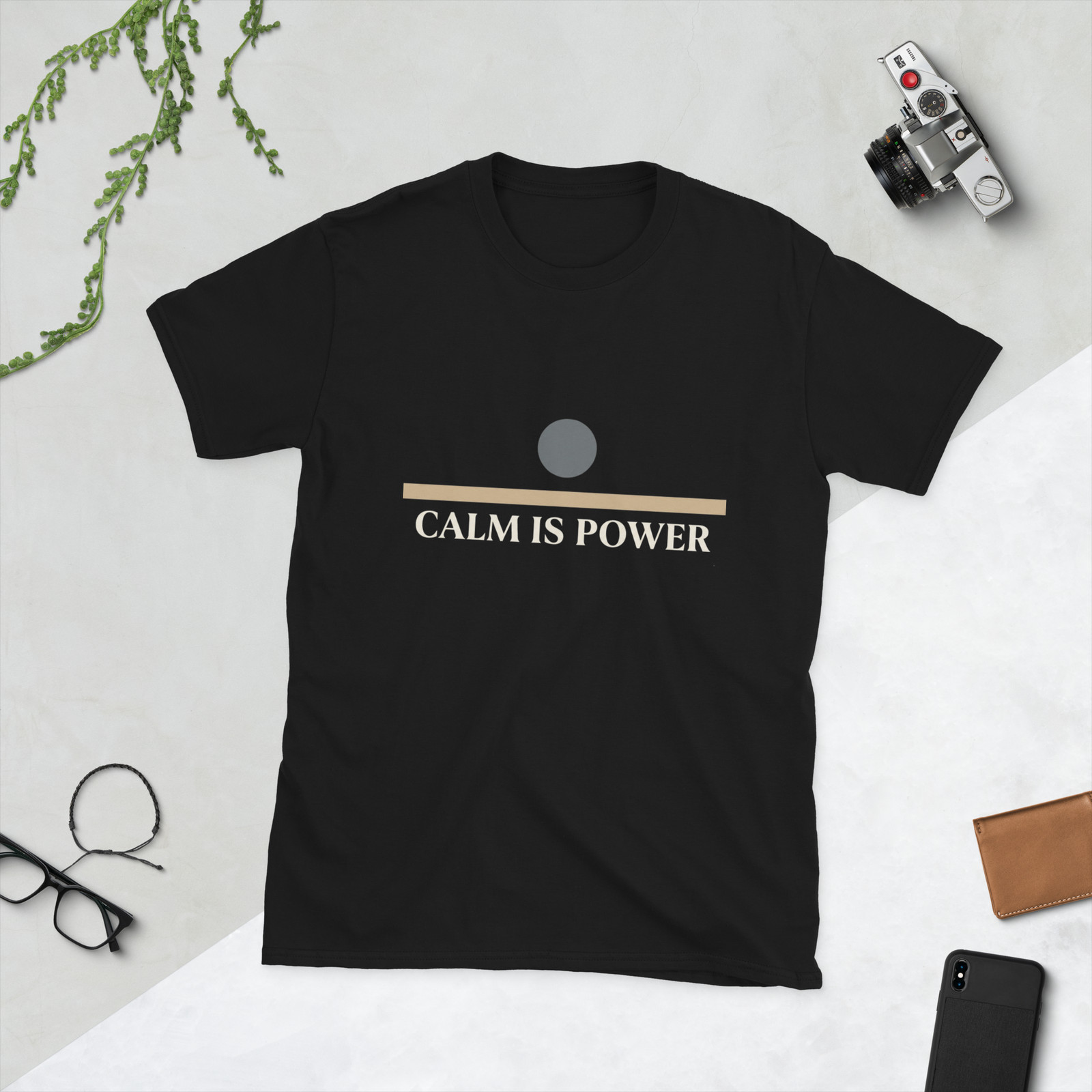Calm Is Power Unisex T Shirt Minimalist Motivation Mindfulness Quote Tee