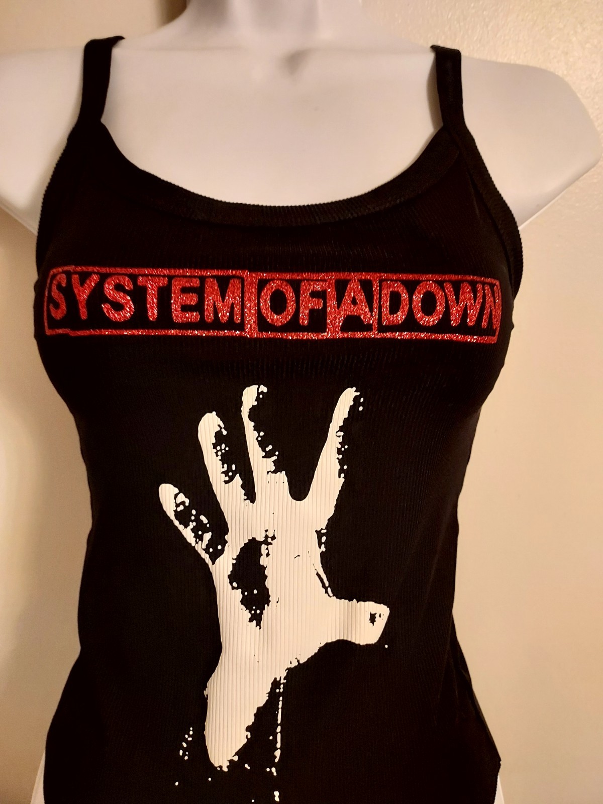 System of a Down Crop top Tank Toxicity self titled hand album Shirt Glitter
