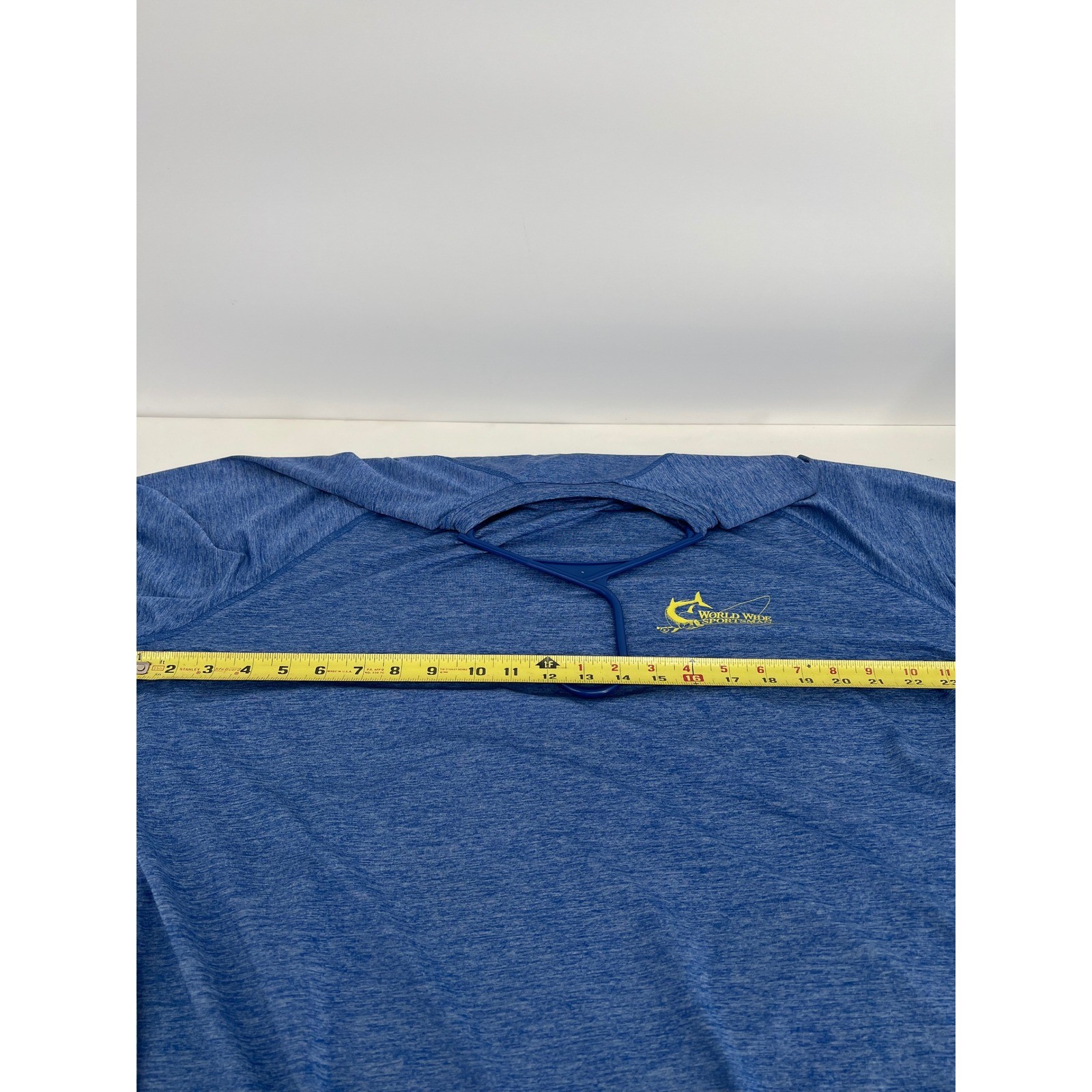 World Wide Sportsman Mens XL Blue Heathered Fishing Graphic T-Shirt Short Sleeve