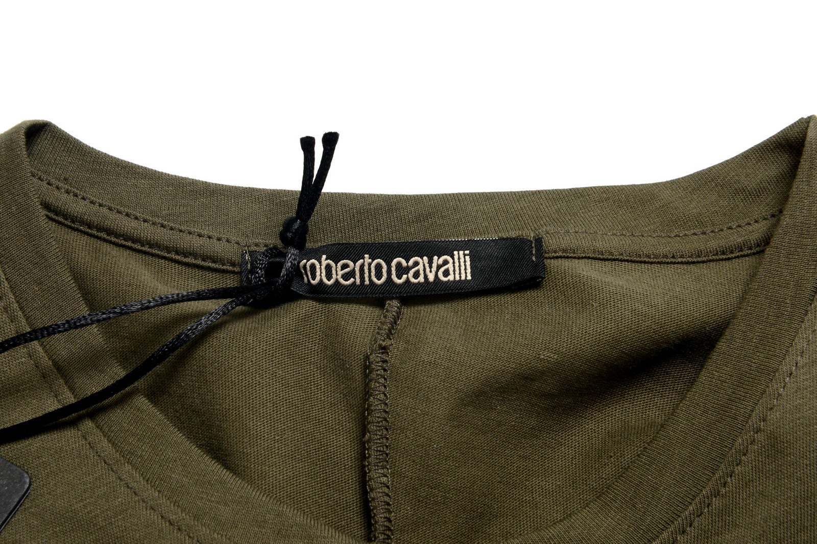Roberto Cavalli Men’s Olive Green Crewneck T-Shirt US 2XL IT 56