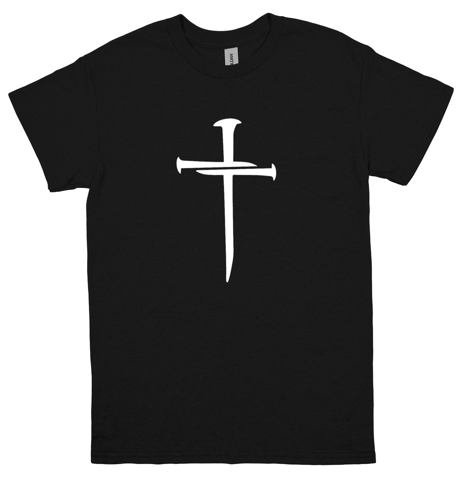 Cross Nails T-Shirt Mens Womens Faith Christian Jesus Religious Christ Black
