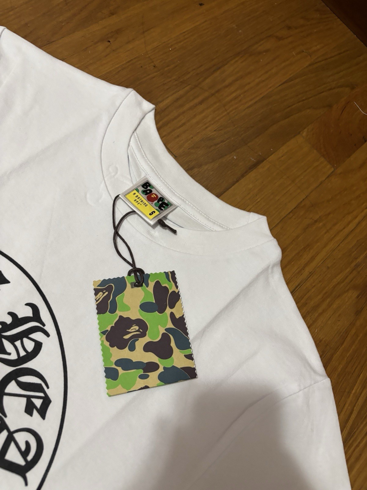 A Bathing Ape BAPE Chrome Hearts Baby Milo White Graphic Tee Short Sleeve M