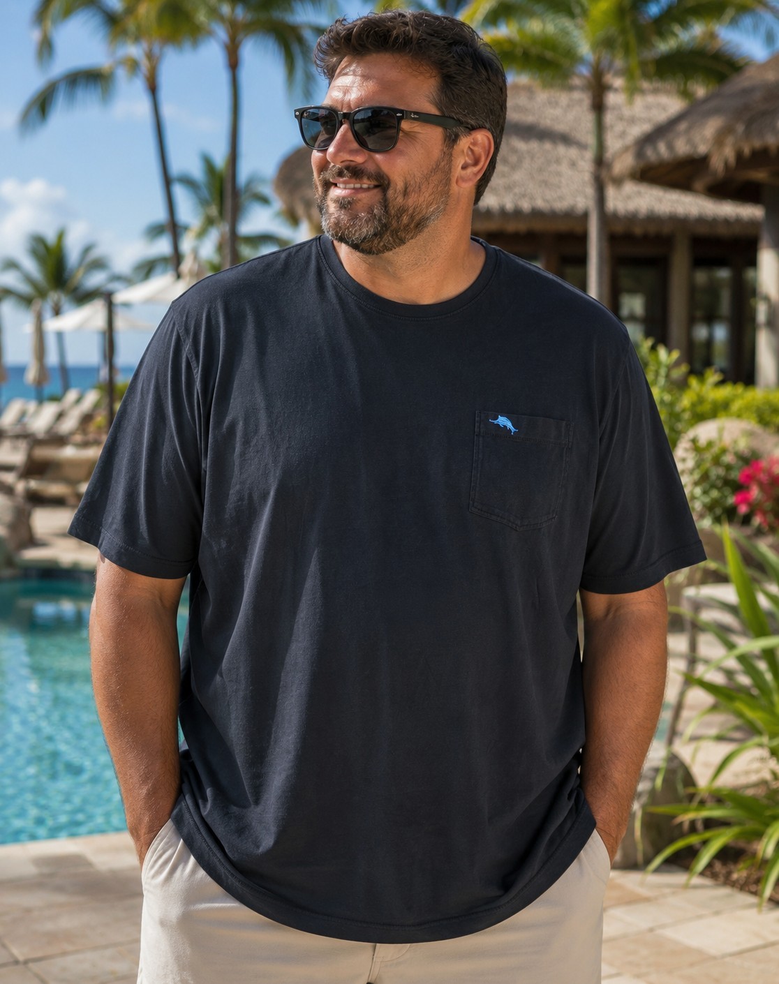 TOMMY BAHAMA Men’s 3XLT Black Short Sleeve T-shirt -3079