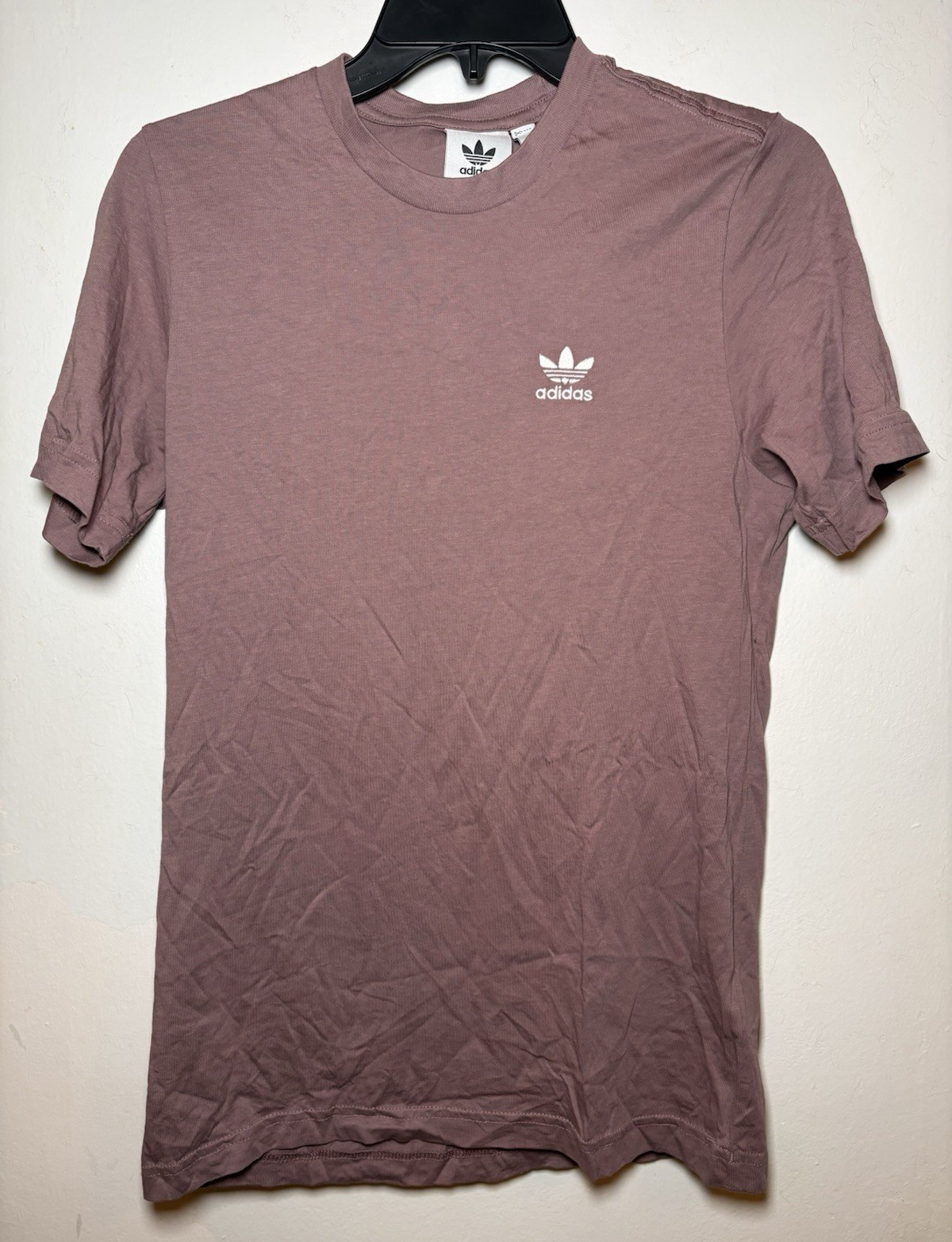 adidas Trefoil Logo Embroidered Crew Neck Tee Purple XS