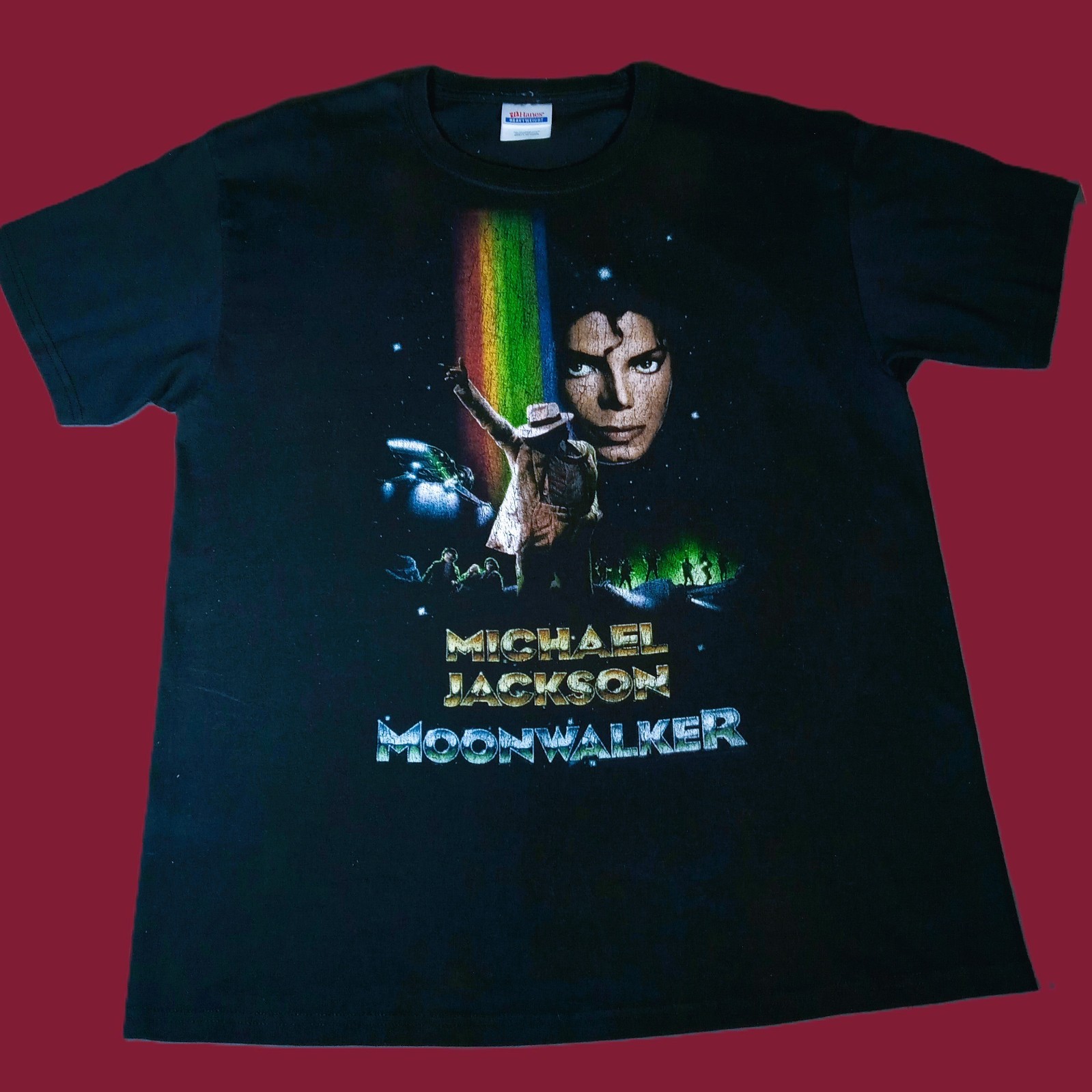VTG 90s Michael Jackson Moonwalker T Shirt Mens L Hanes Heavyweight Movie Hype