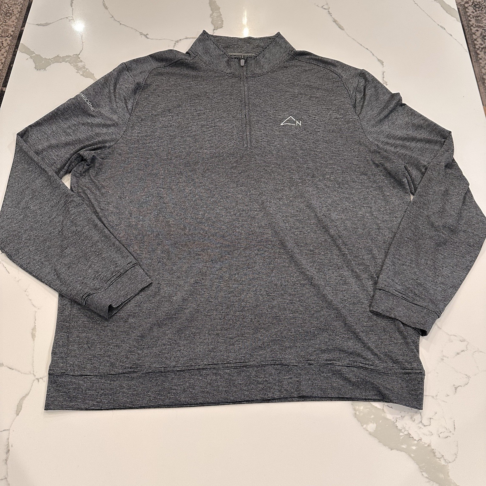 Johnnie-O Vaughn Shirt 1/4 Zip Black Men XL Lightweight Performance Outdoor Logo