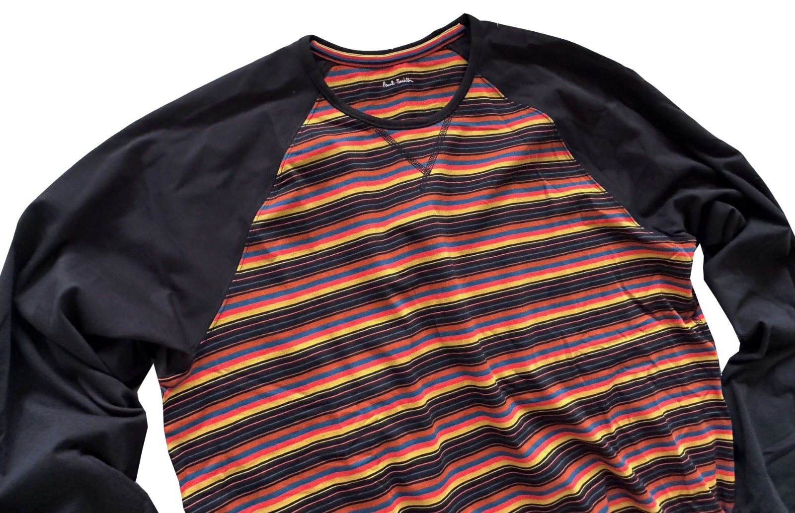 PAUL SMITH LONG SLEEVES STRIPED COTTON MULTICOLOURED T-SHIRT TOP RARE BNWT SZ-XL