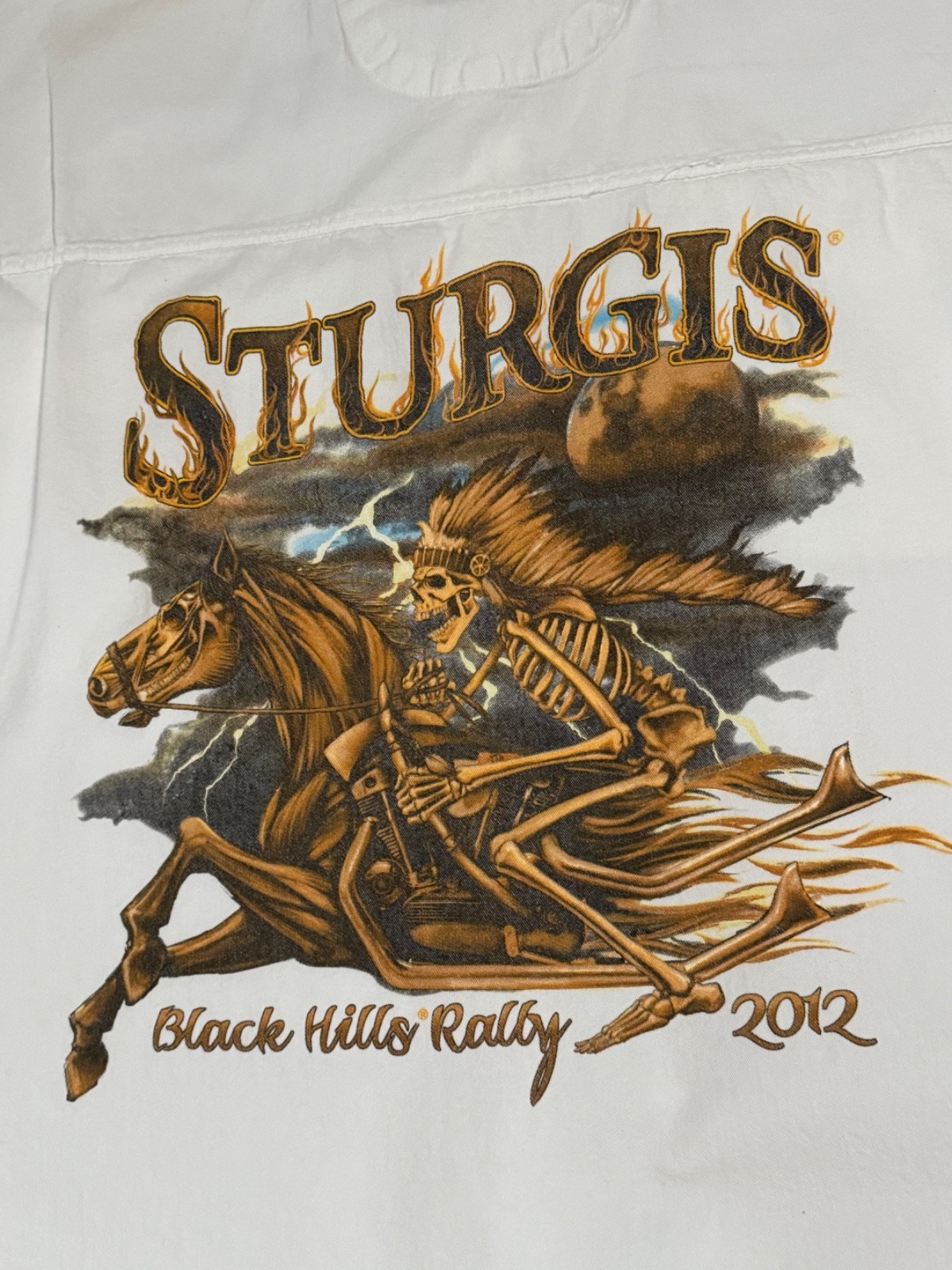Sturgis Motorcycles Black Hills Rally Vtg 3D Skeleton Horse Tank Top T Shirt 5XL