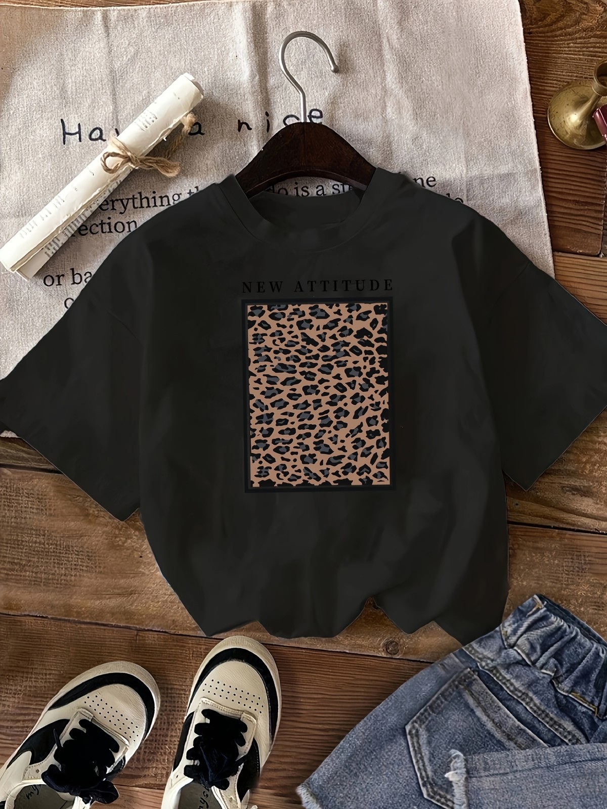 Women’s Casual Sport Letter Print Round Neck Short Sleeve T-Shirt↗