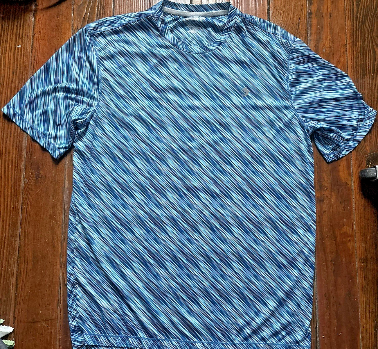 REEL LEGENDS Mens Sz Medium Reel-Tec T-shirt Cool Easy Care Blue, VGUC