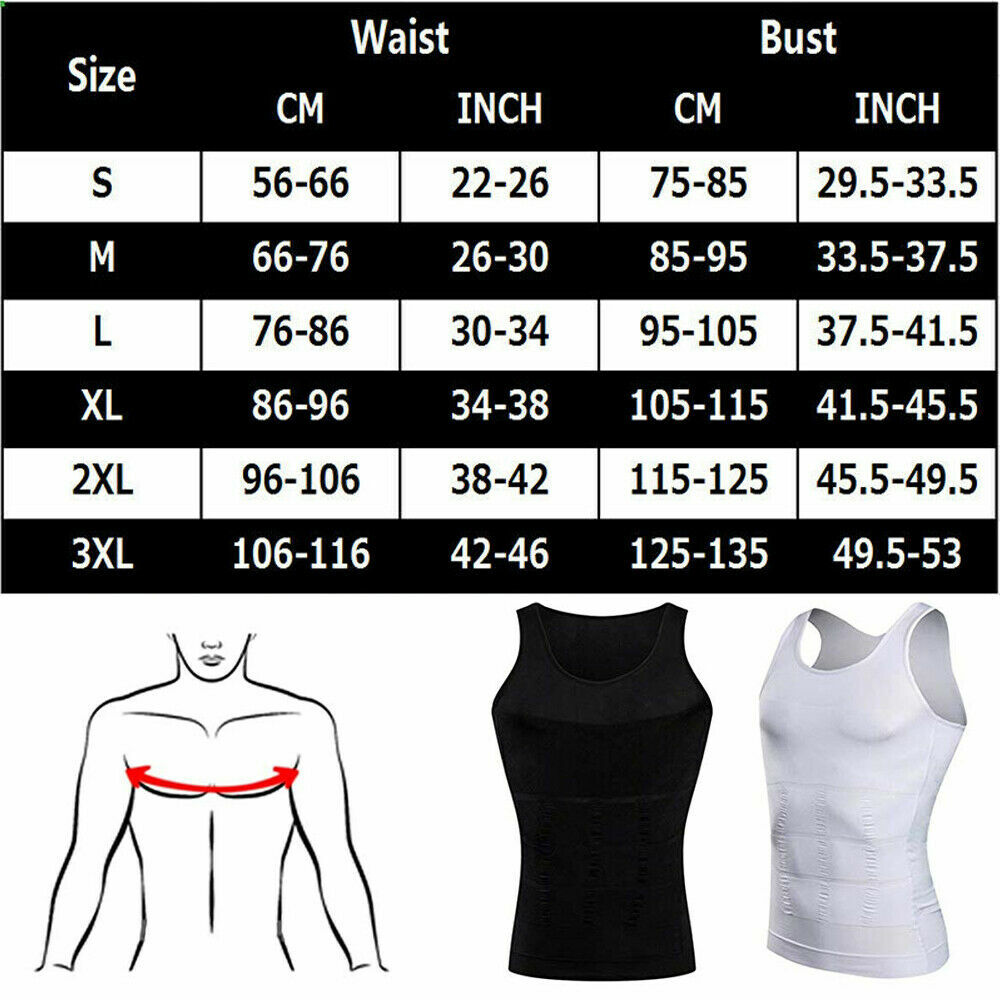 Men Compression Shirts Shapewear Vest Body Shaper Abs Abdomen Slim Elastic Tank