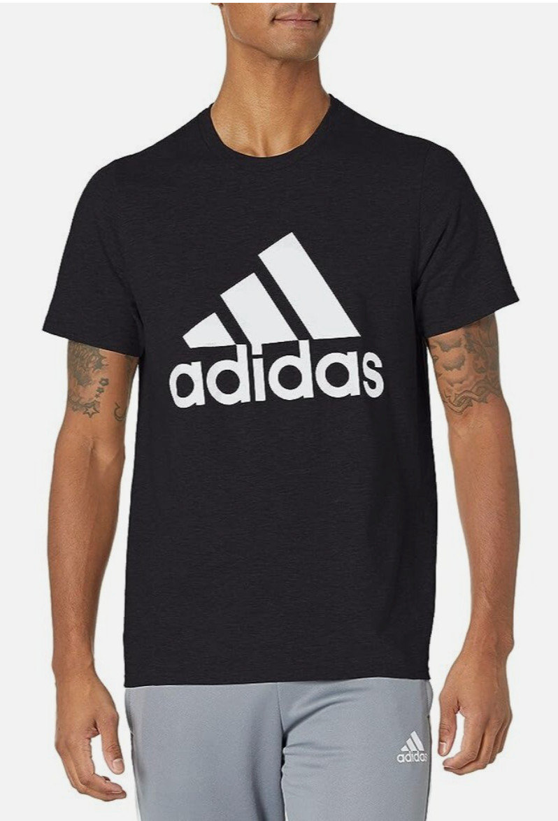 BRAND NEW Adidas Men’s Basic BOS Tee 3 Stripes – BLACK in a SIZE MEDIUM