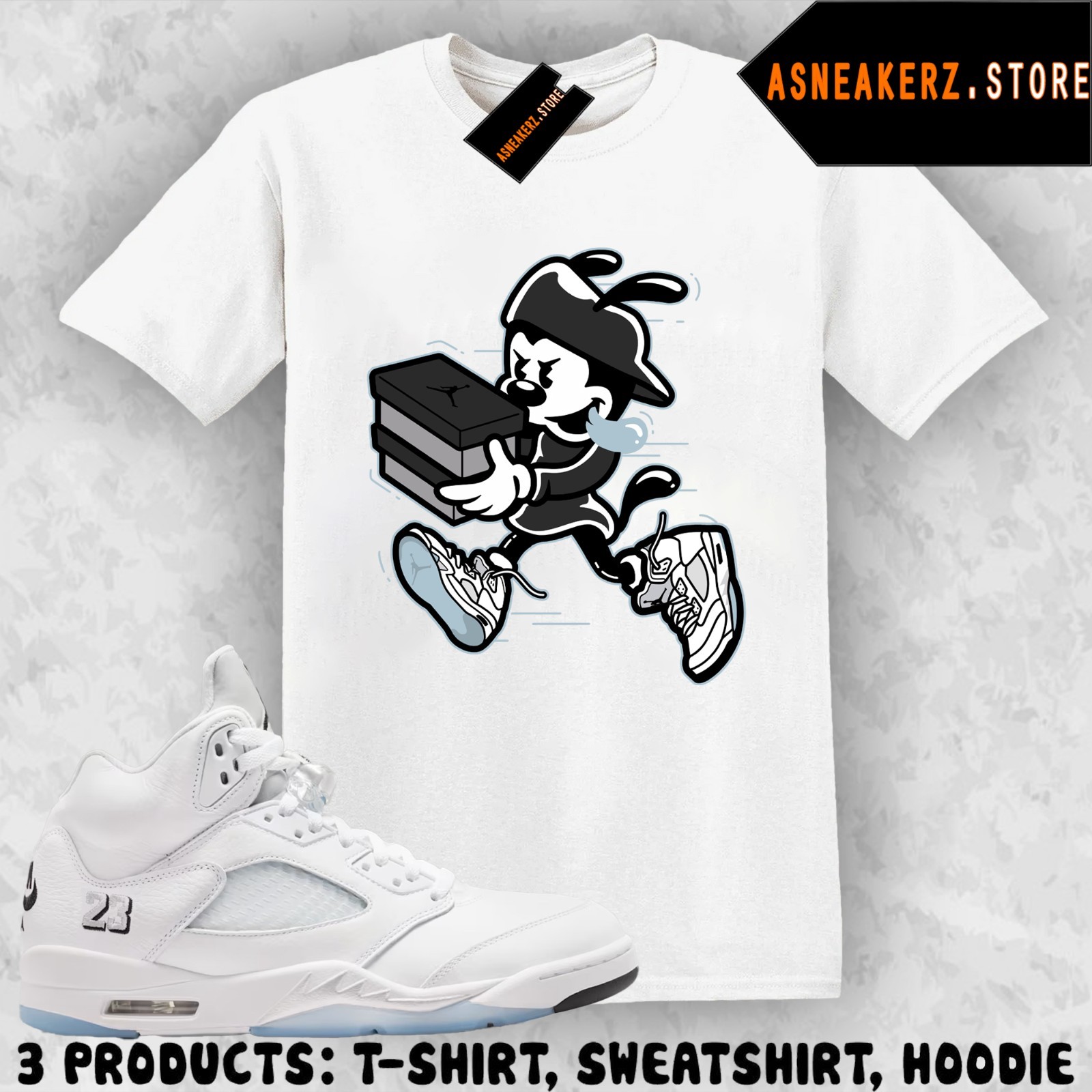 Shirt Matching AJ 5 White Metallic 2026 To Match Sneaker Double Up Wakko T-Shirt