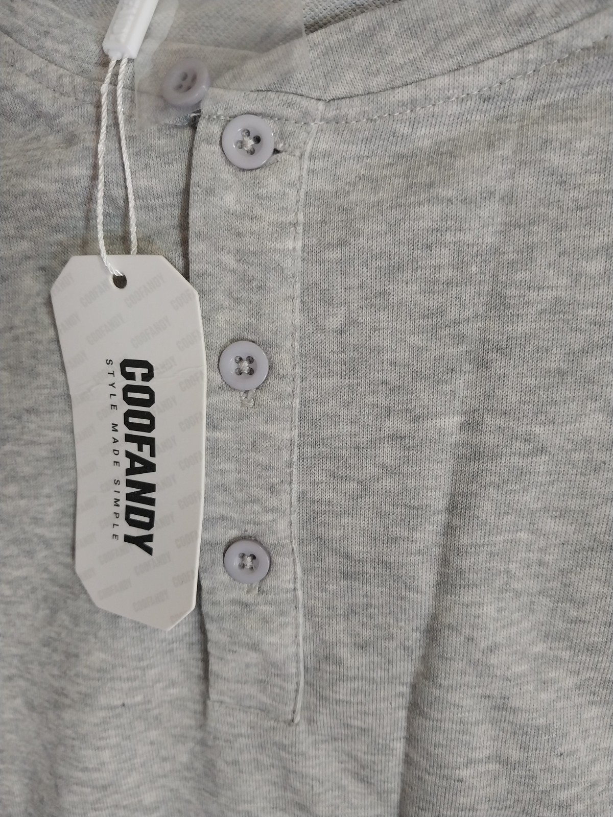 Coofandy Henley T Shirt For Men Gray Size XXL