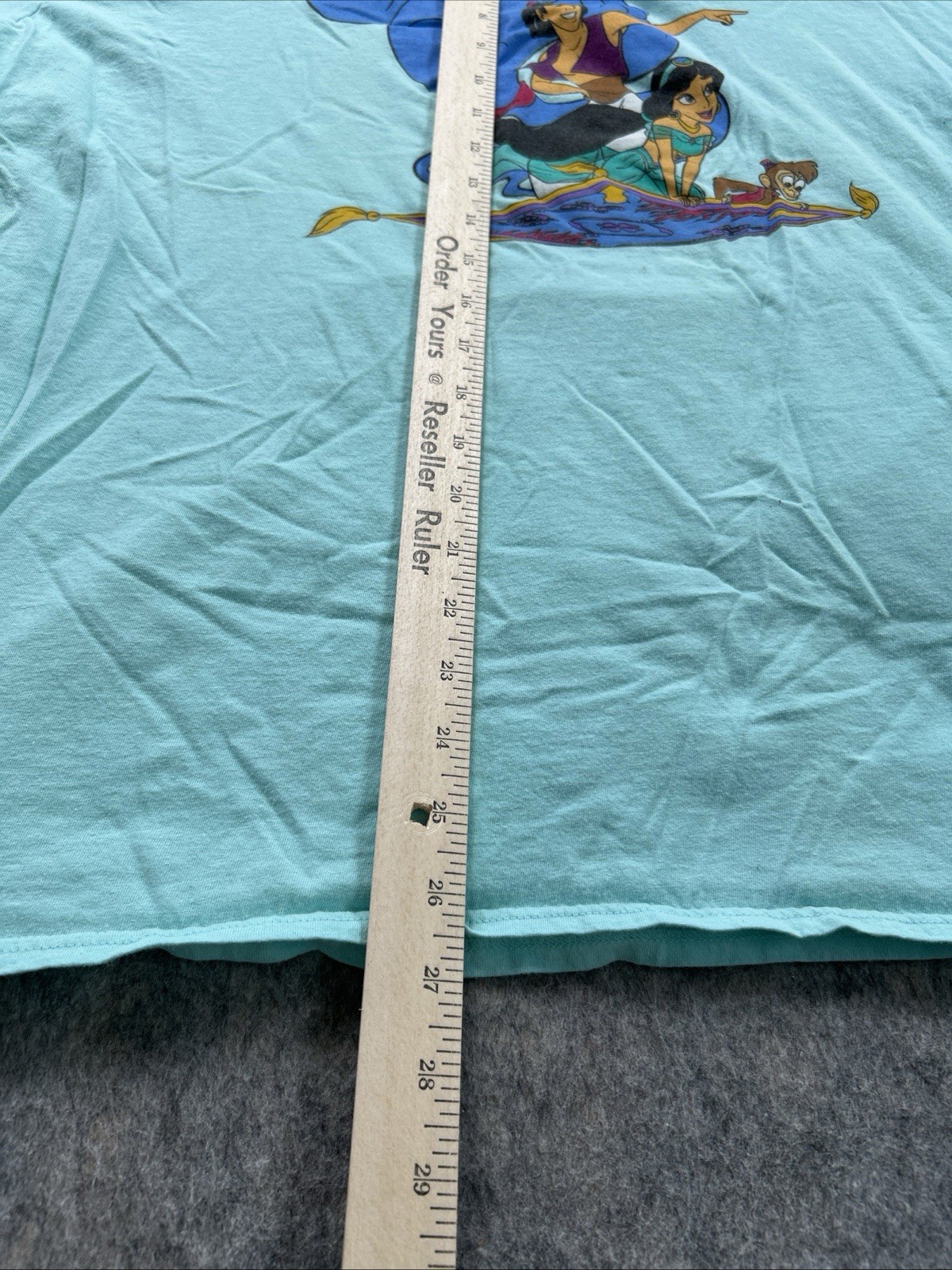 Disney Belle And Aladdin Magic Carpet Genie Teal Green T Shirt Jasmine Abu 2XL