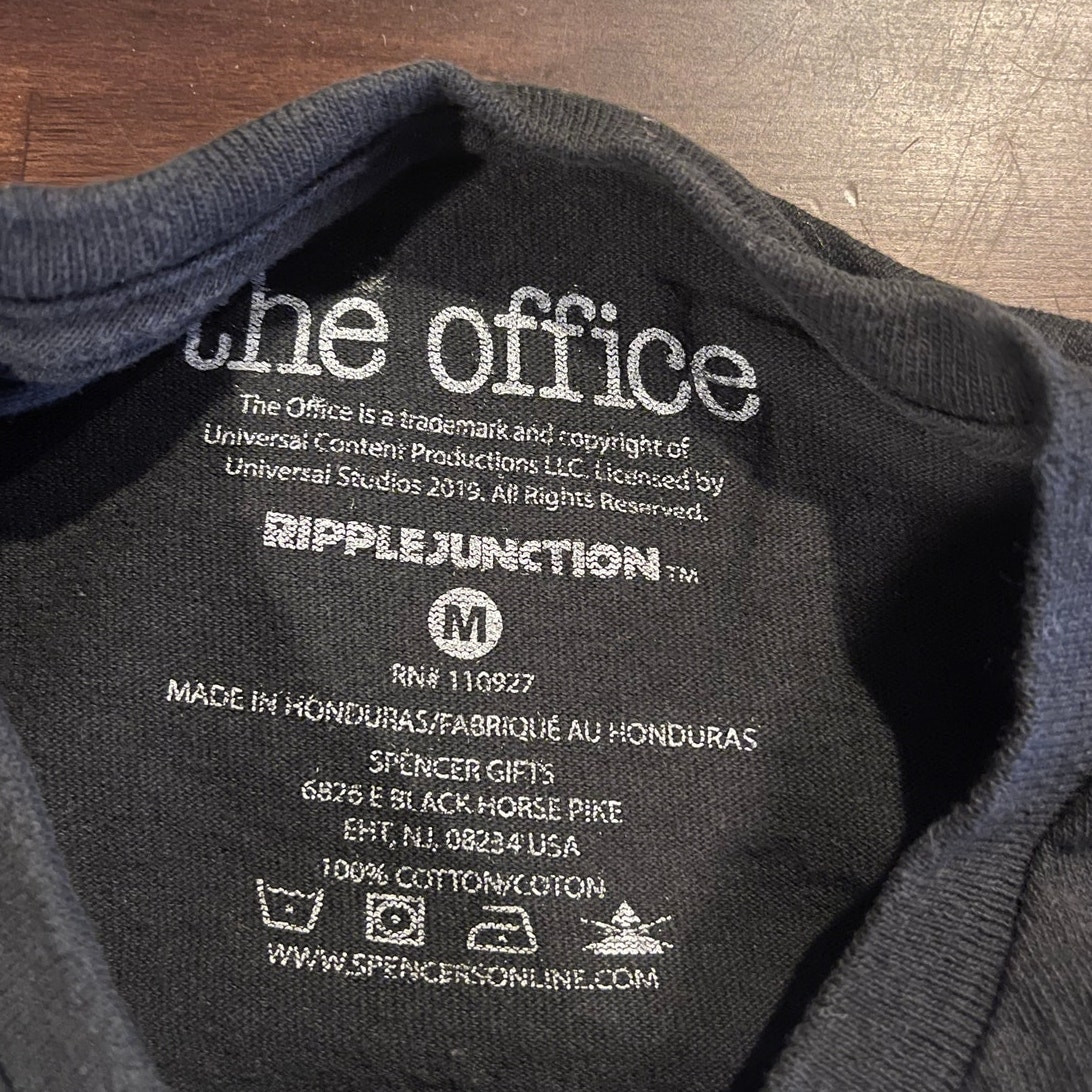 The Office Dwight Schrute FALSE T-Shirt Black Graphic Tee Adult Size Medium NBC