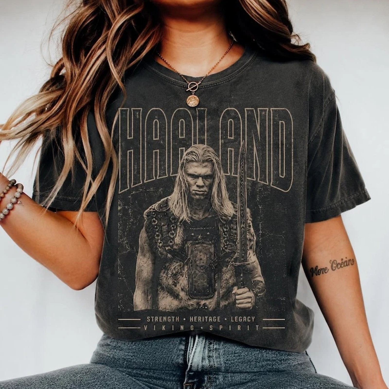 Retro Norway Viking Soccer Erling Haaland Graphic Tee Unisex