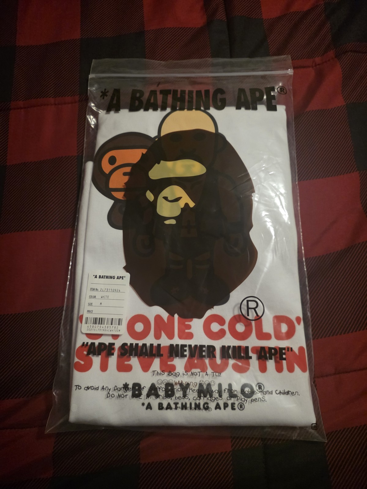 Bape X Fanatics X WWE Stone Cold Steve Austin Baby Milo Relaxed Fit Tee