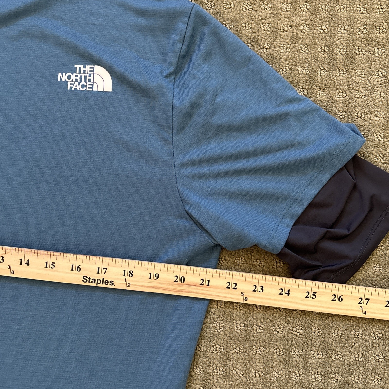 North Face Mens Active Trail Performace T Shirt Large Teal Gray Gorpcore