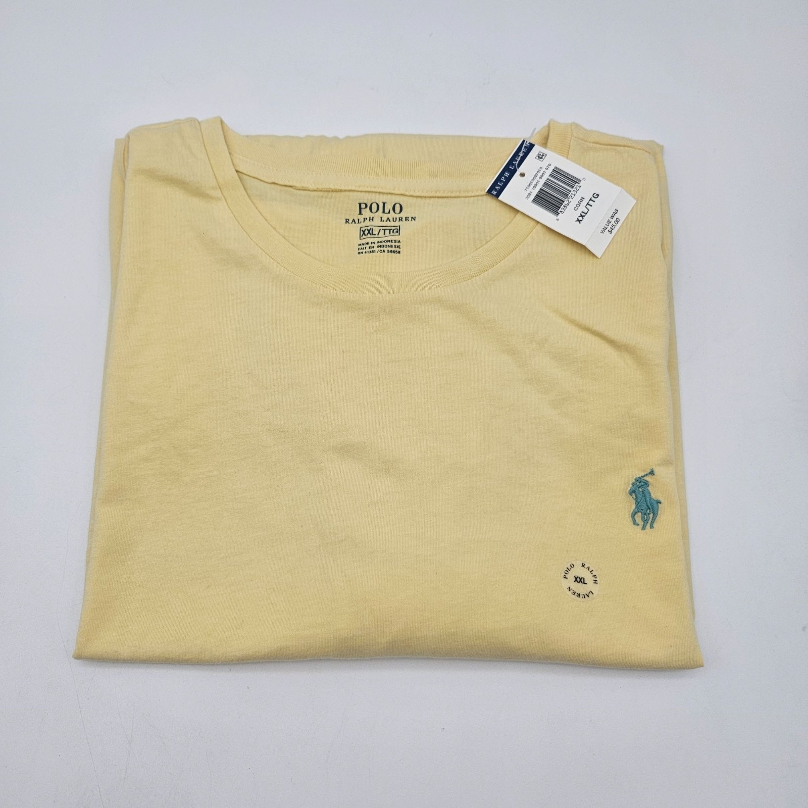 Ralph Lauren Polo Pastel Yellow SS Crew Neck Cotton TShirt SZ XXL NWT