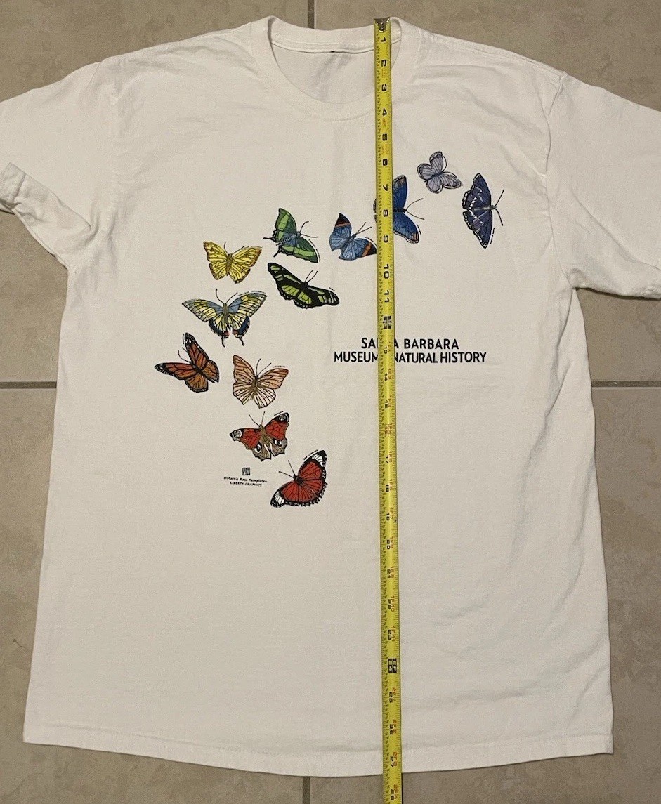Vtg Butterfly Art AOP Shirt M Nature Wildlife Animal Grunge Vaporwave 90s Y2K