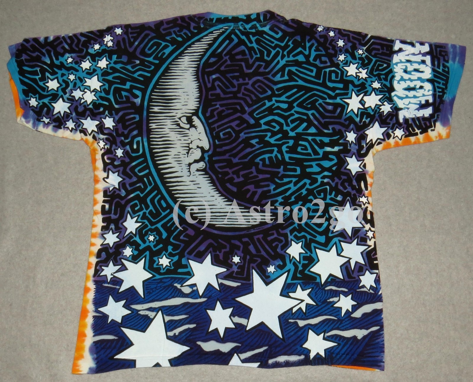 SUN MOON–Liquid Blue 2 sided Day Night Space Astronomy Science T shirt S-7XL