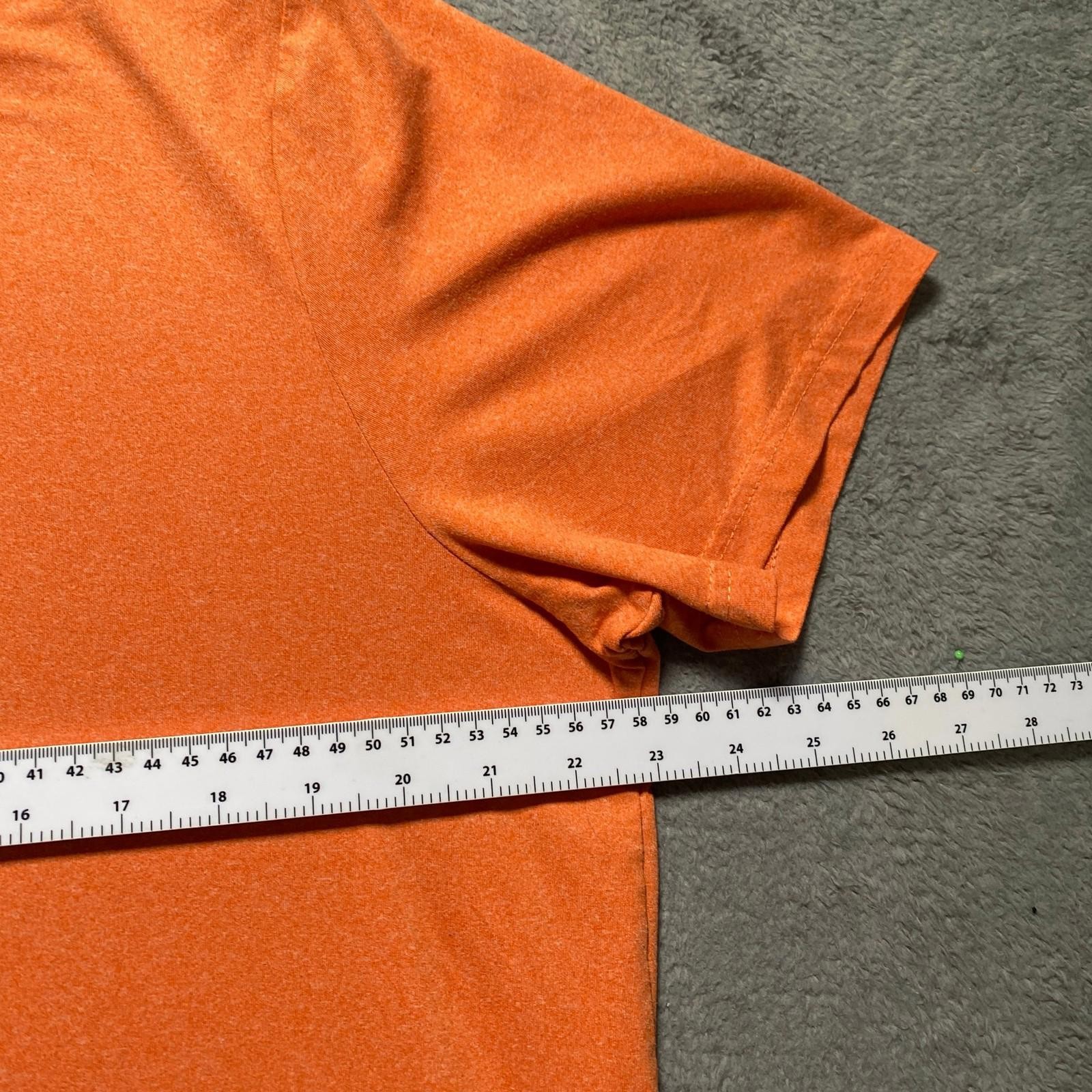 CRANE T-Shirt Men’s Large Orange Crew Neck Active 95% Polyester 5% Elastane
