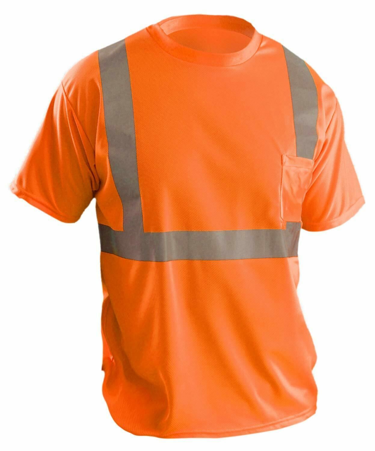 Safety Work Vest T Shirt Long Sleeve Short ANSI High Visibility Reflective Tape