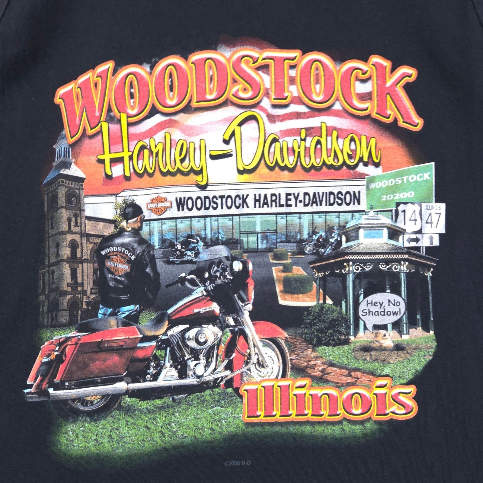 Vtg Harley Davidson Woodstock IL Groundhog Day Tank Top Men’s 2X Black USA Y2K
