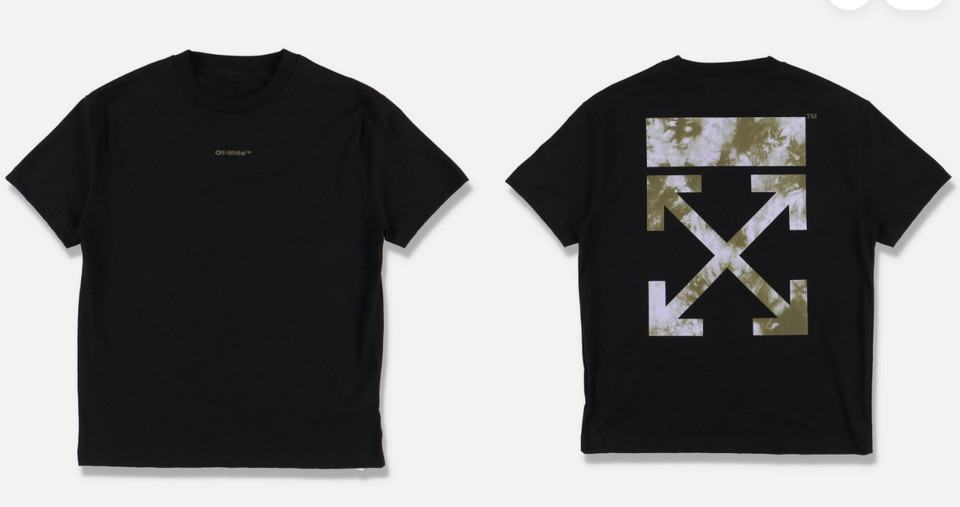 Off White Reprint Black Tee Tie‑Dye Arrows Logo Fashion T‑Shirt S-5XL