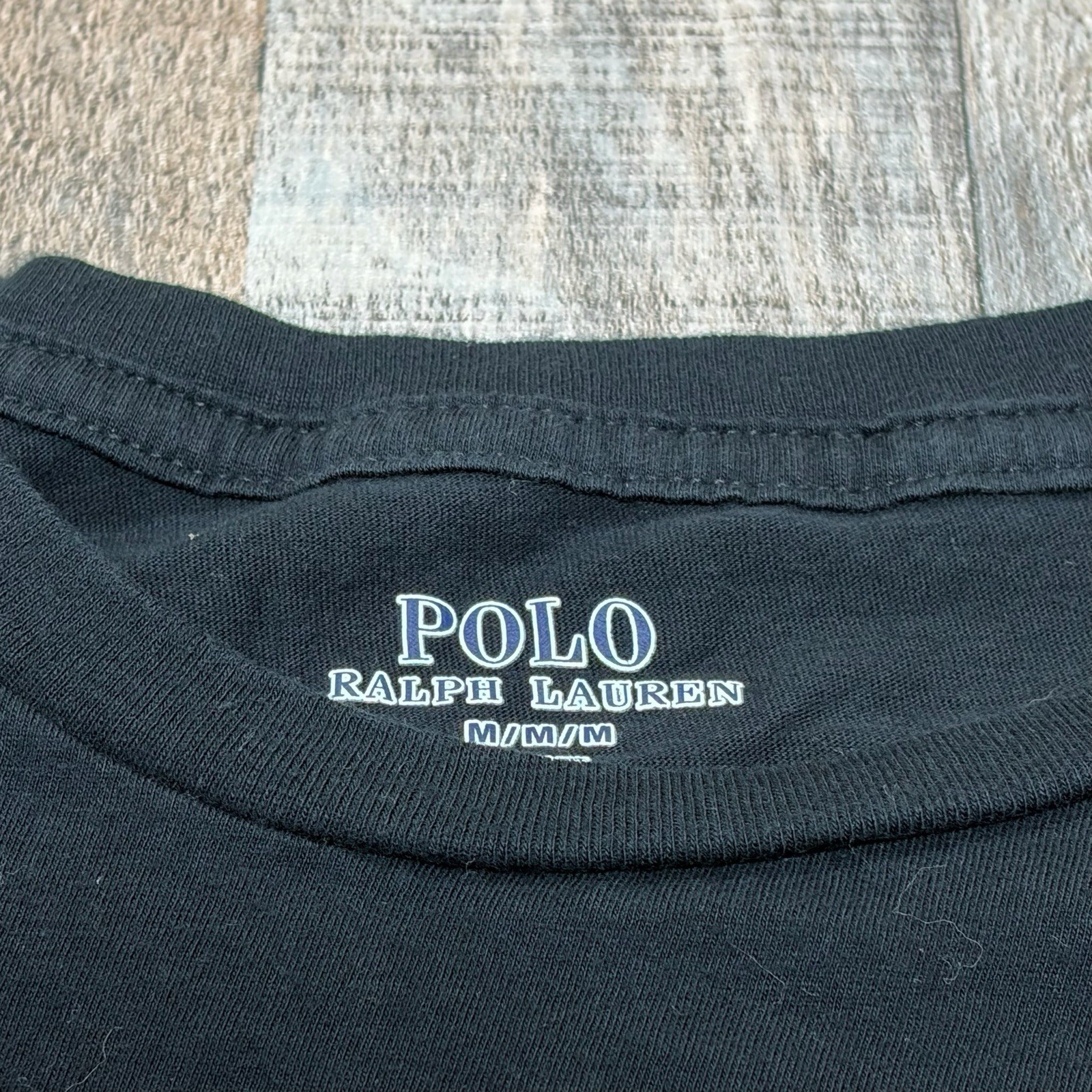 Polo Ralph Lauren T Shirt Mens M Black Pony Logo Crew Neck Classic Cotton