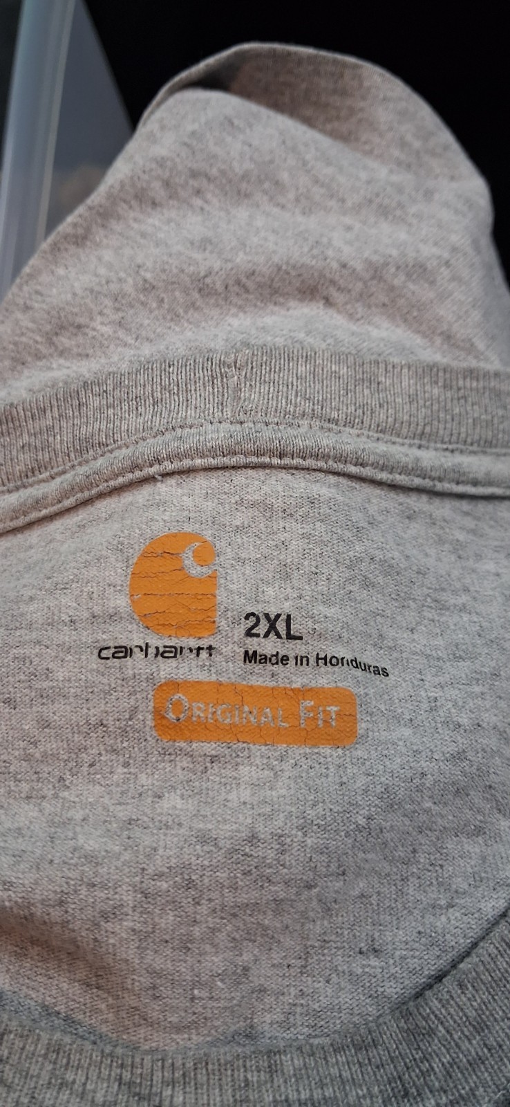 Carhartt Men’s Gray Long Sleeve Cotton Jersey Pocket T-Shirt 2XL Loose Fit