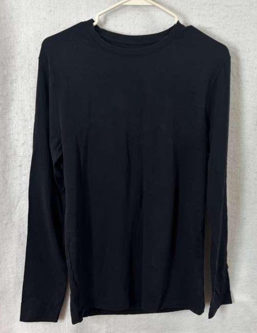 APT.9 Mens Long Sleeve T Shirt S Black Premier Flex Casual Cotton Spandex
