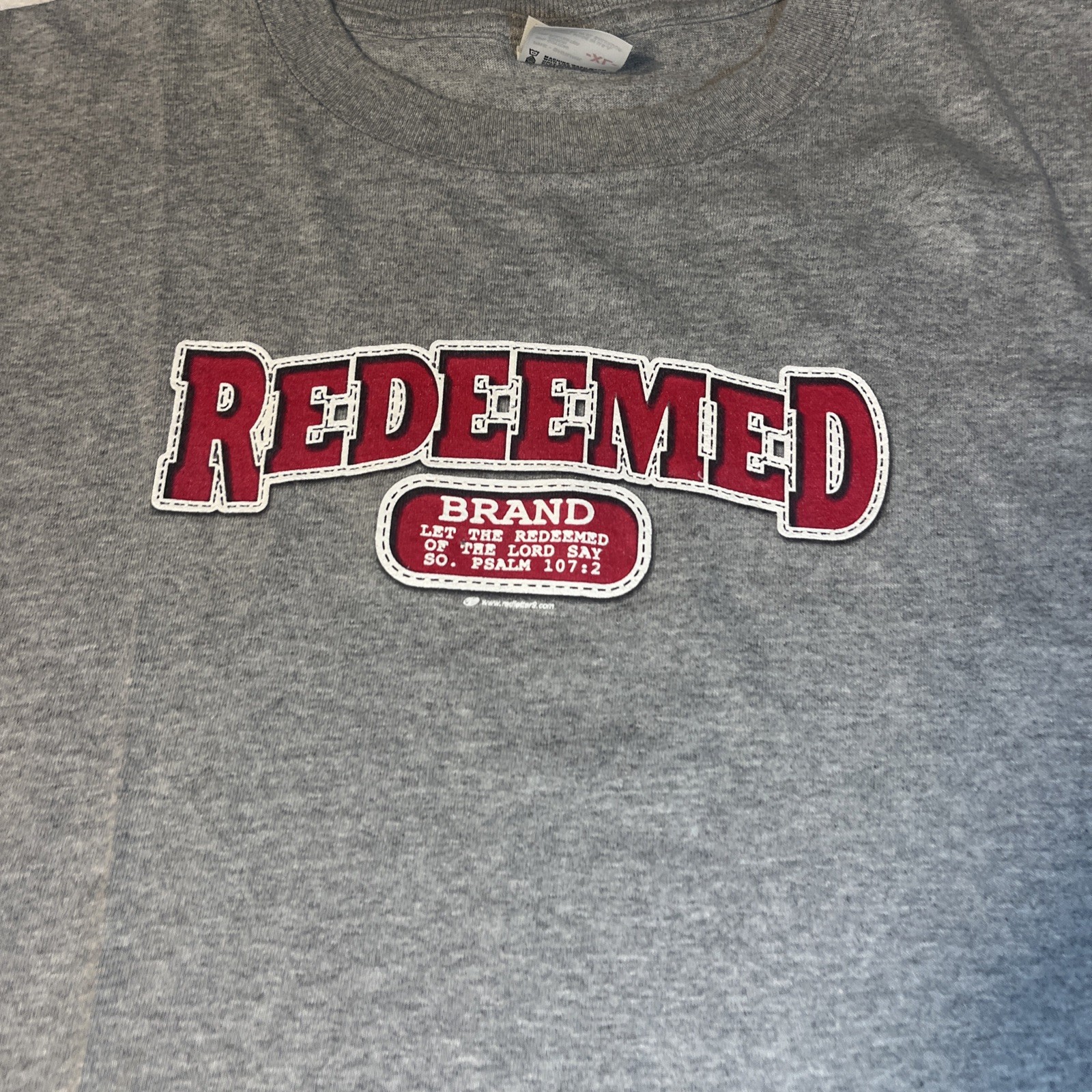 Redeemed Brand” t-shirt Jesus Religious Shirt XL Mens Gray