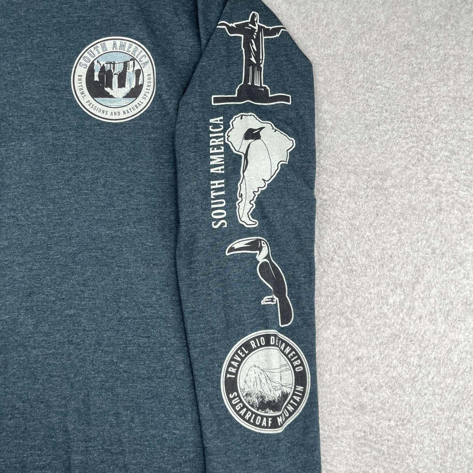 Princess Cruises South America Long Sleeve Graphic Print Shirt Mens XL Blue